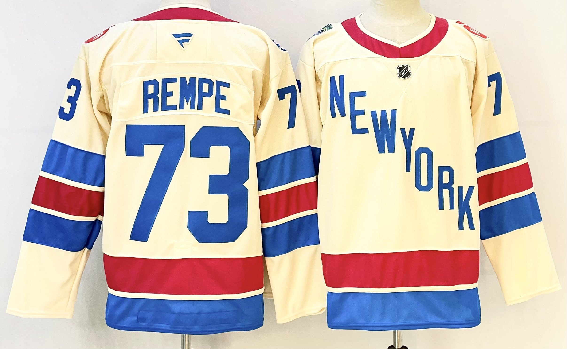 Men 2026 New York Rangers #73 Rempe Cream NHL Jersey style 01